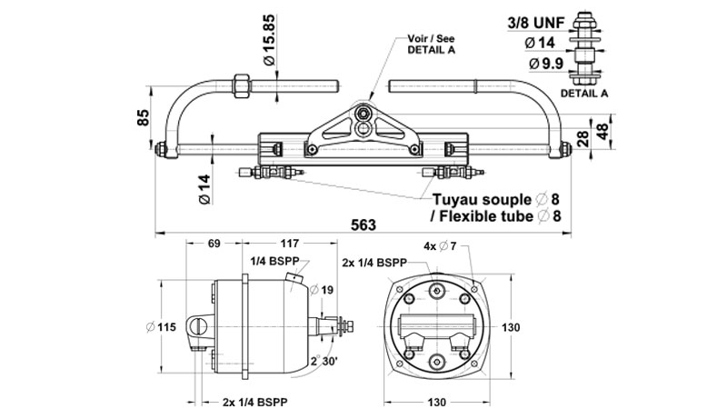 Hydraulic steering LS 175 PRO outboard motors | Lecomble et Schmitt